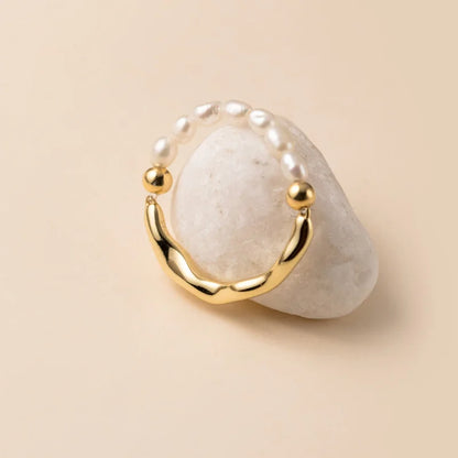 Irregular pearl ring