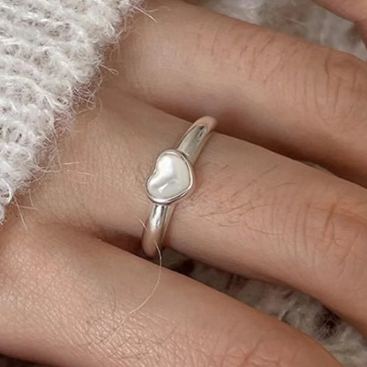 Silver heart ring