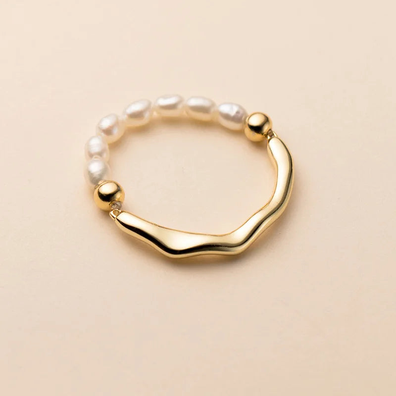 Irregular pearl ring