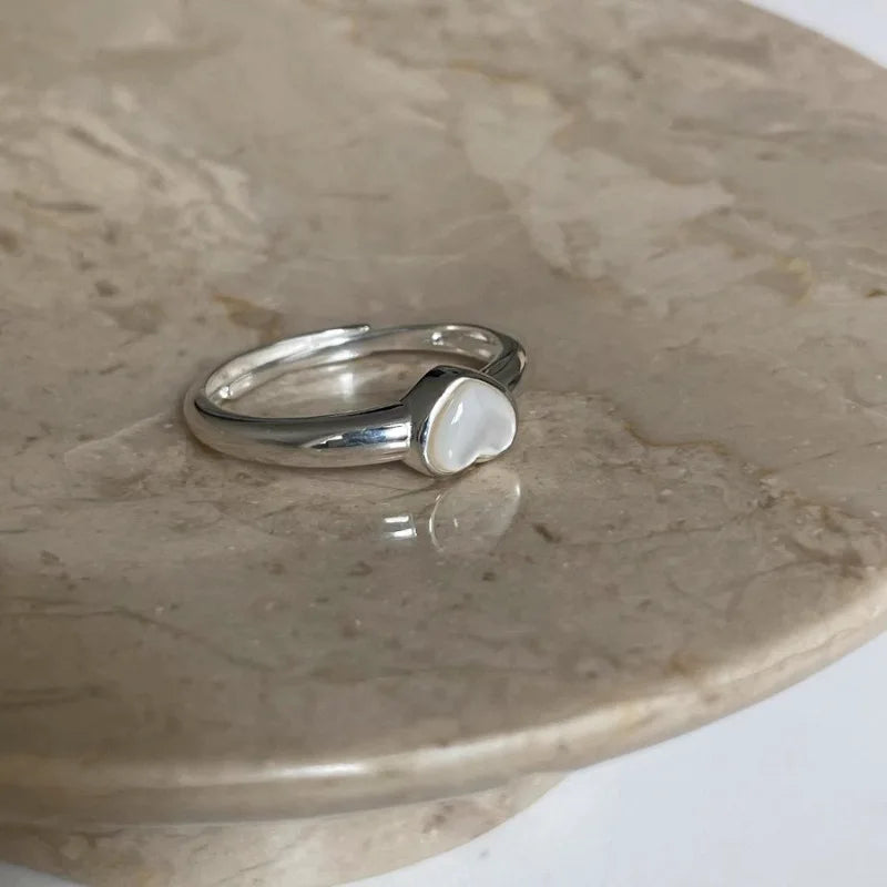 Silver heart ring