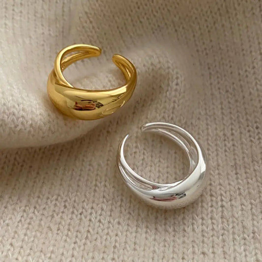 Irregular wide Smooth Ring